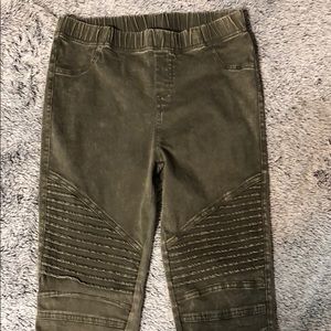 Olive Moto Jegging